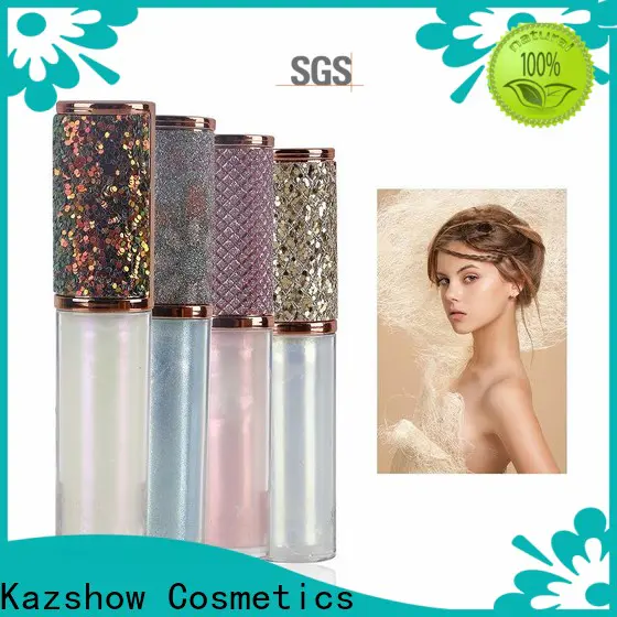 Kazshow sparkly light pink lip gloss advanced technology for lip