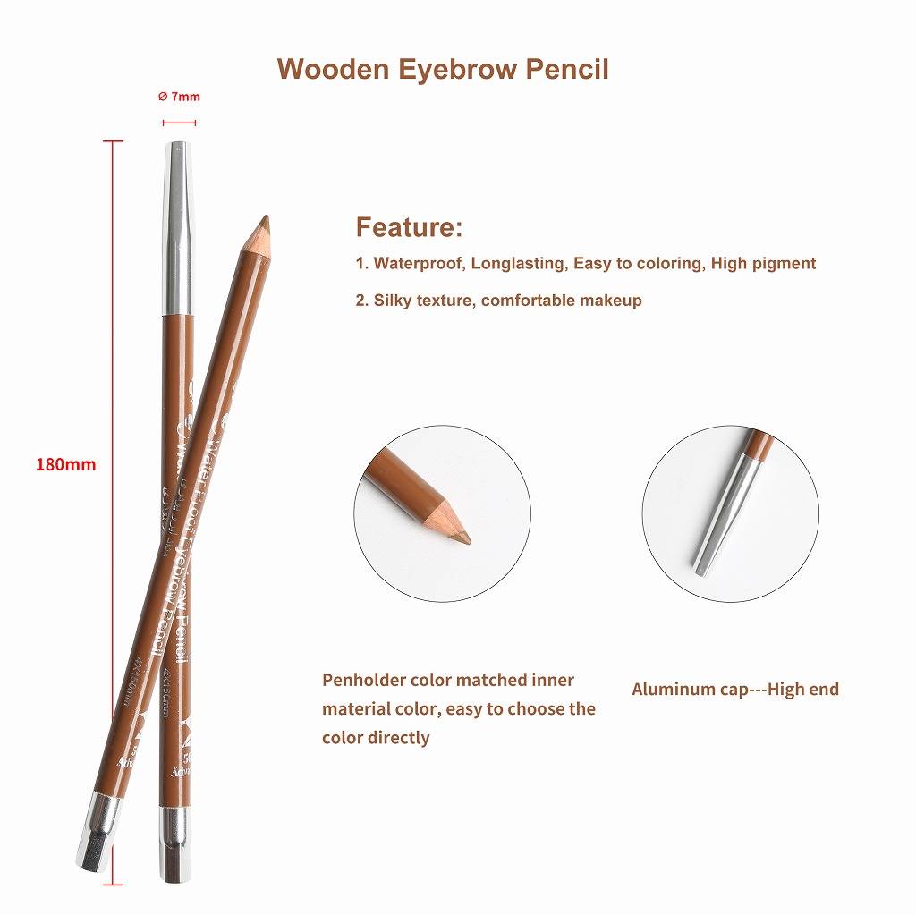 Aluminum Cap High End Wooden Brow Pencil YCP22022