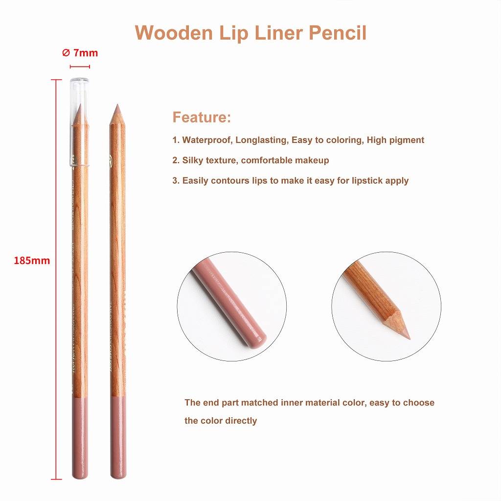 Waterproof Long-lasting Creamy Cedar Wooden Lip Liner YCP22026