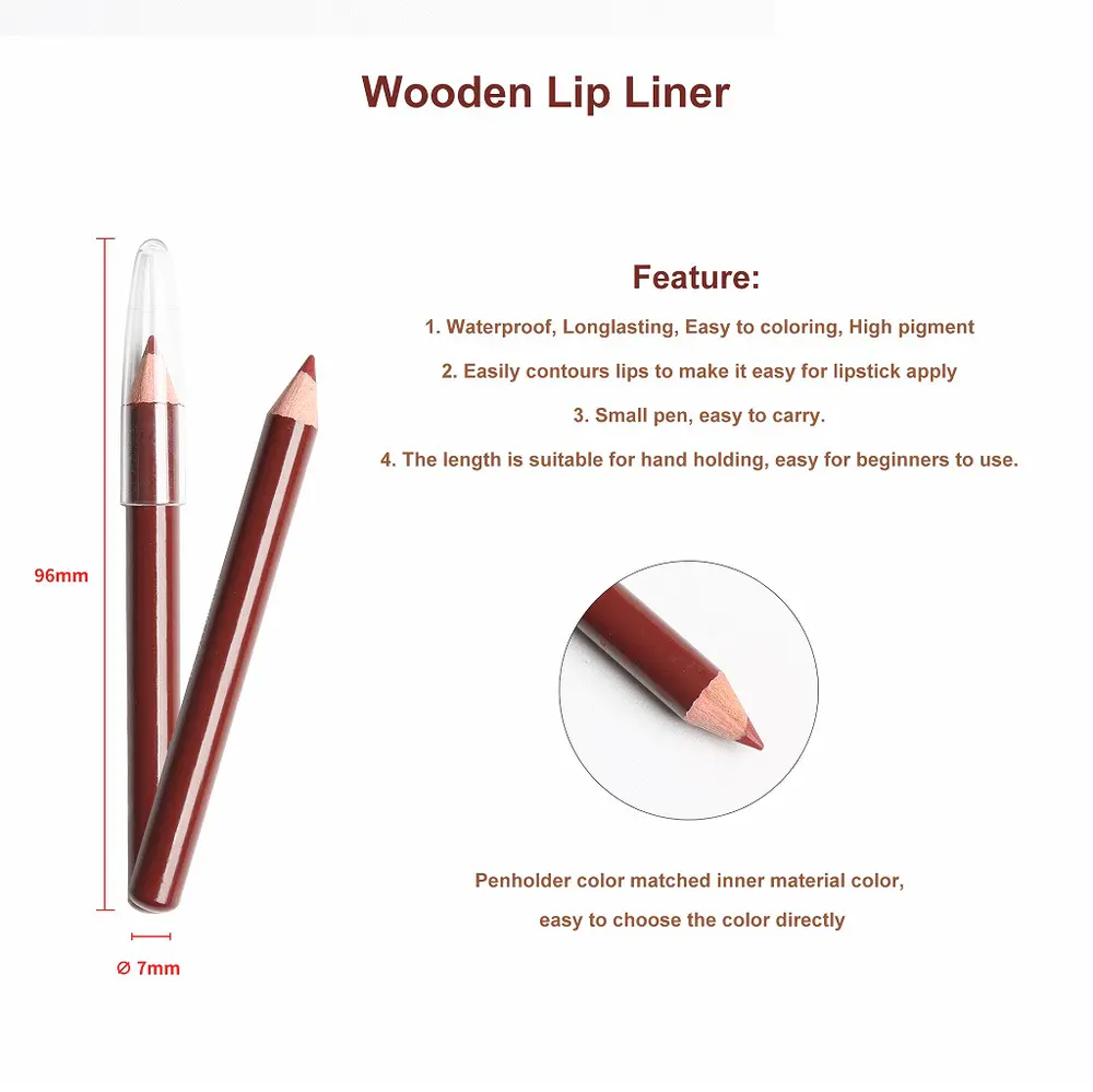 Waterproof Long-lasting Creamy Wooden Lip Liner YCP22029