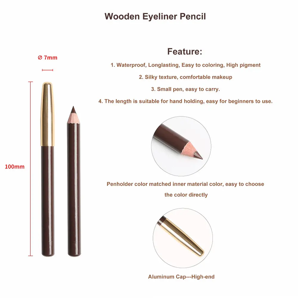 Waterproof Long-lasting Sharpenable Creamy Wooden Eyeliner Pencil YCP22032