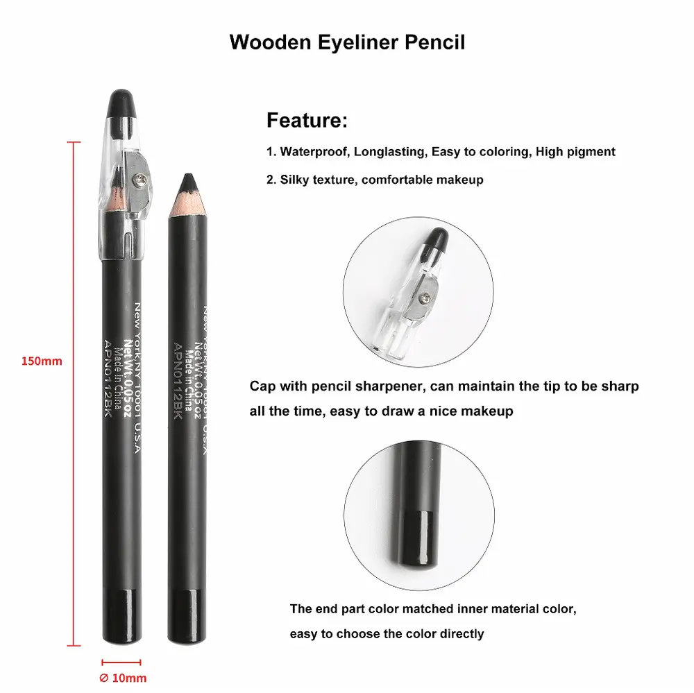 Waterproof Long-lasting Sharpenable Creamy Wooden Eyeliner Pencil YCP22036