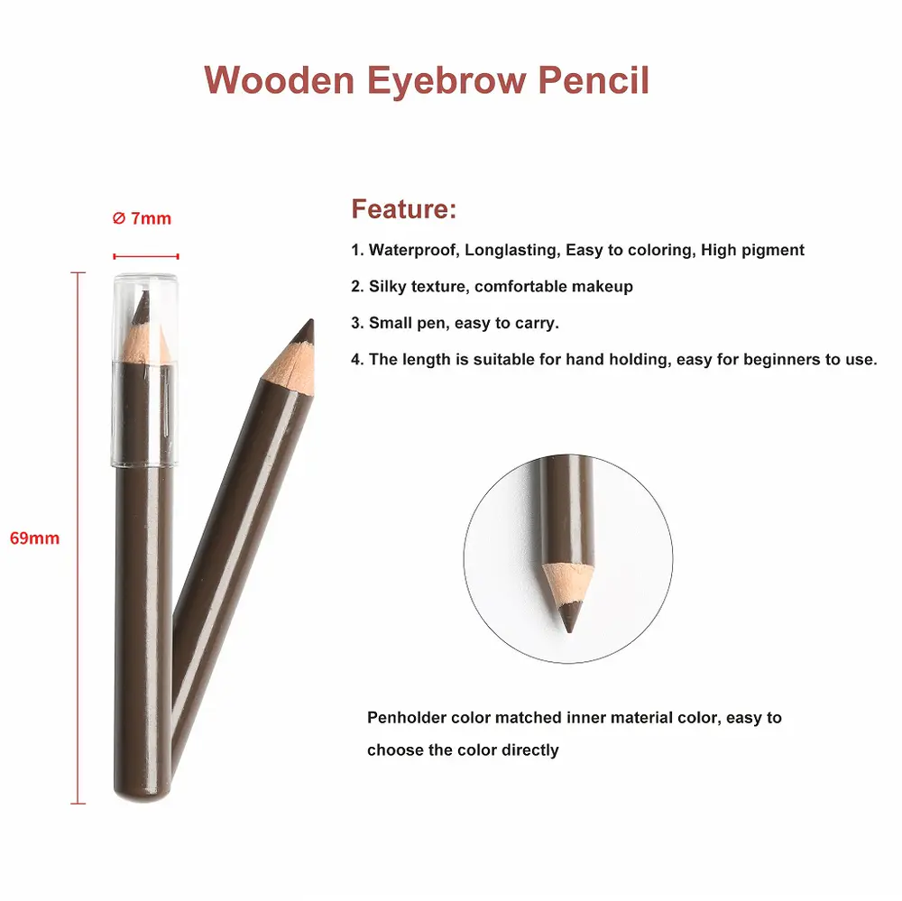 Creamy Waterproof Long-lasting Sharpenable Wooden Brow Pencil YCP22037