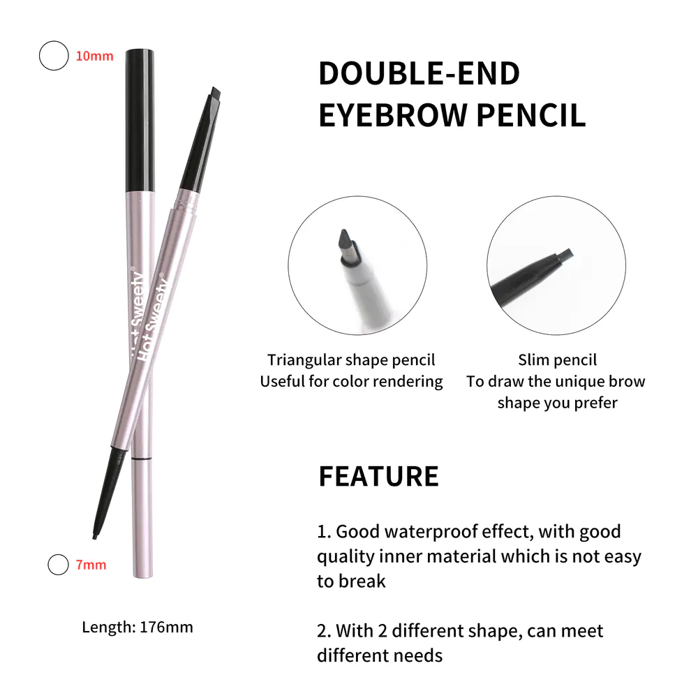 Eyebrow Pen Dual-ends Thick & Fine Tip Retractable Waterproof Long-lasting YCP21004