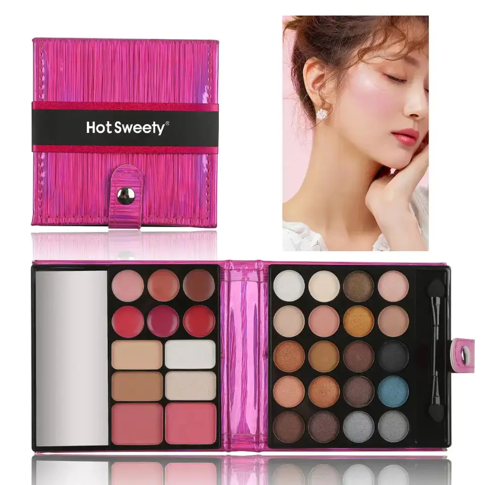 lipstick blush Highlighter eyeshadow Makeup Powder set