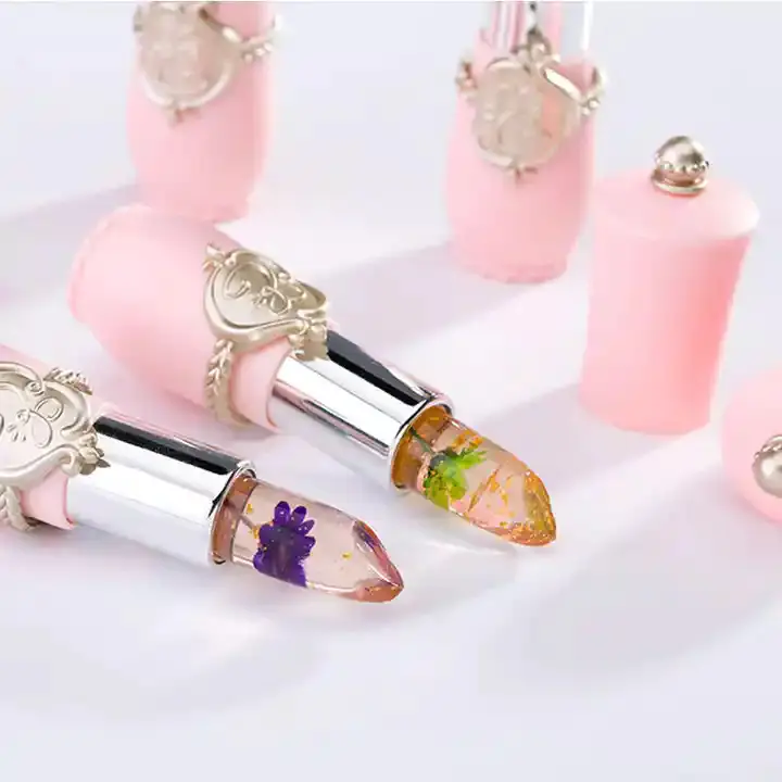Color change jelly lipstick whith flower