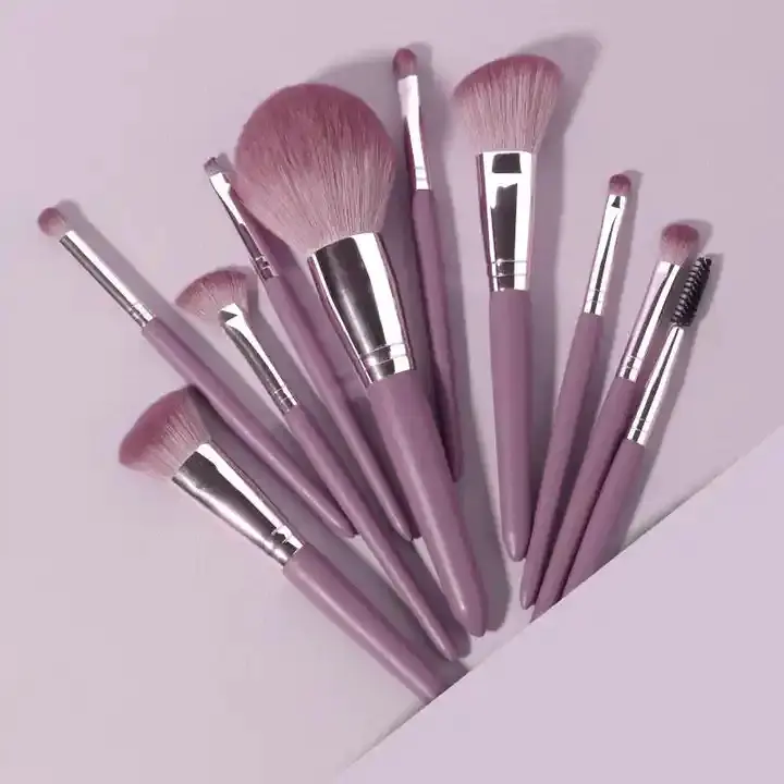 10 pcs purple color Cosmetic Makeup Brush Set