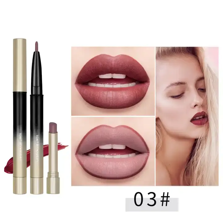 2 in 1 Cosmetics Lipsticks Matte Waterproof Lipstick with lipliner