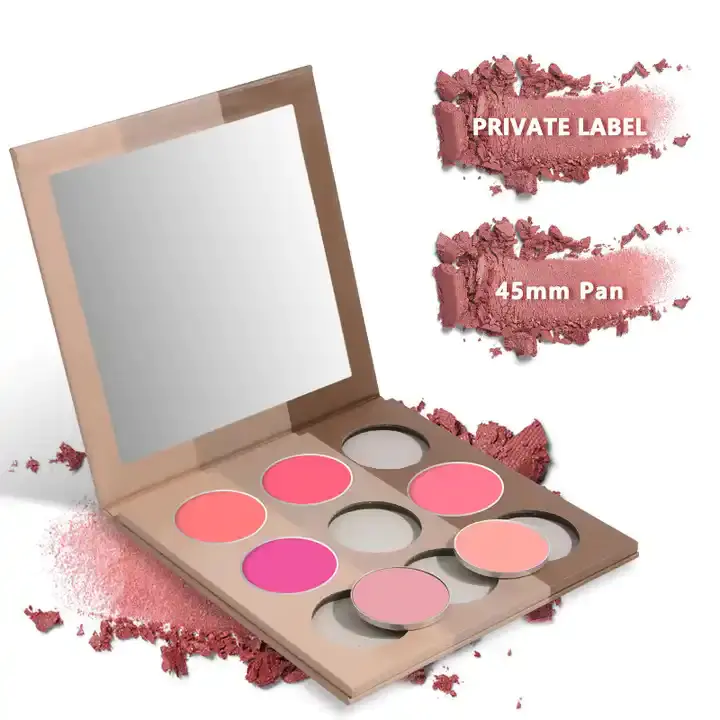 Private Label Makeup Blush Palette With Mirror