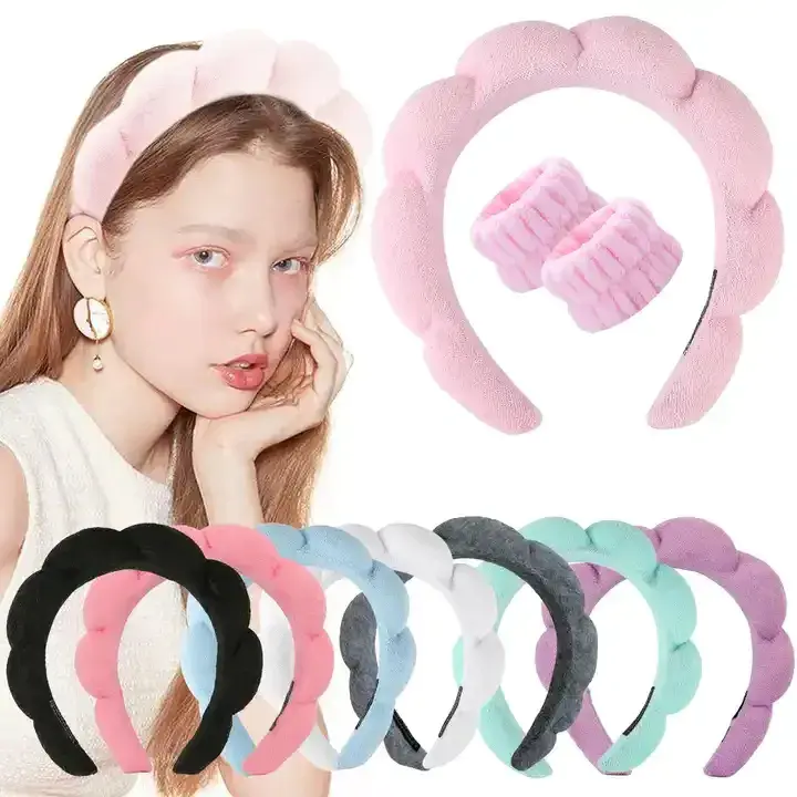 Cute headband plush wrist strap for facial mask