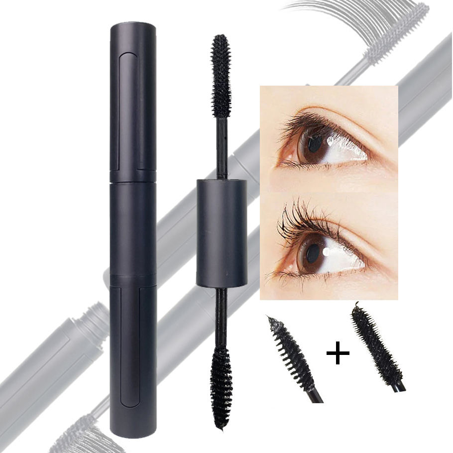 OEM Liquid Create Your Own Brand Vegan Black 3D Fiber Volumizing Custom Eyelashes Double Head Waterproof for Lasting Formula