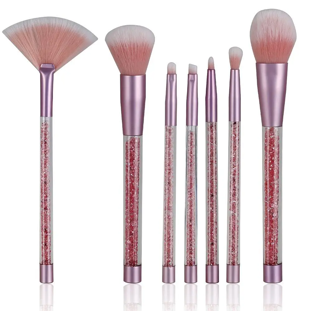 Moving Glitter handle pink makeup brushes