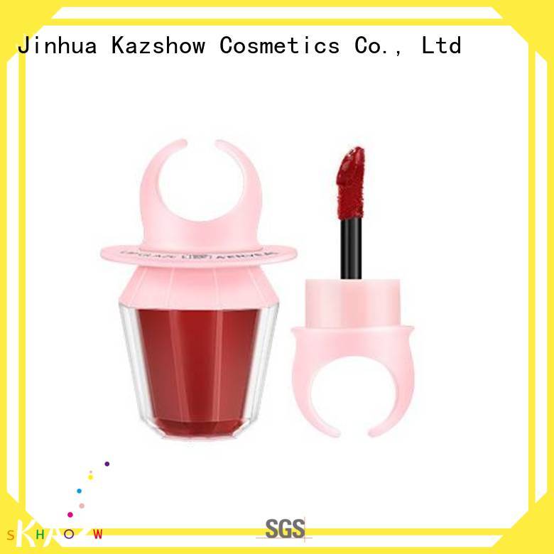 Kazshow long lasting light pink lip gloss environmental protection for lip makeup