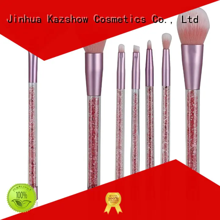 Kazshow pink makeup brushes directly sale for cheek makeup